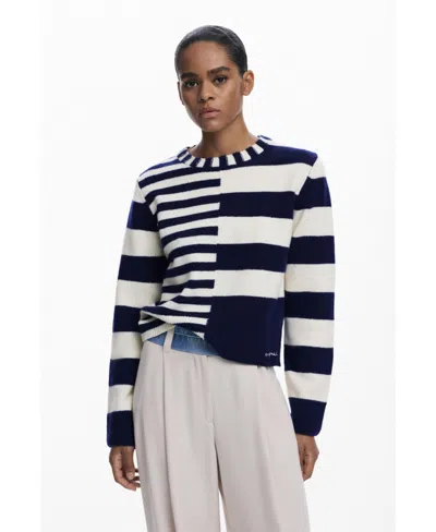 DESIGUAL WOMEN'S COMBINED STRIPED SWEATER