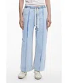 Desigual Drawstring Straigh Leg Jeans In Medium Blue