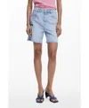 Desigual Rhinestone Embellished Stretch Cotton T-shirt In Blue