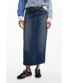 Desigual Fal Sia Longline Denim Skirt In Blue