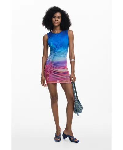 DESIGUAL WOMEN'S DRAPED SLEEVELESS DRESS