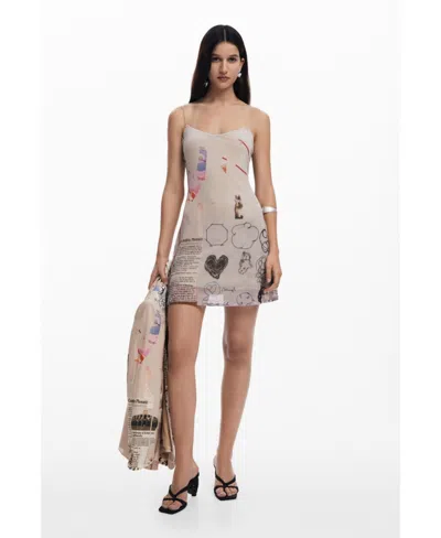 Desigual Women's Dress Designed By Mr. Christian Lacroix In Beige