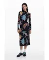 Desigual Fitted Paisley Dress M.c.lacroix In Black
