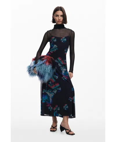 Desigual Women's Dress Designed By Mr. Christian Lacroix In Black