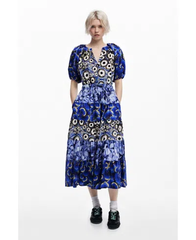Desigual Women's Dress Designed By Mr. Christian Lacroix In Blue