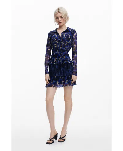 Desigual Women's Dress Designed By Mr. Christian Lacroix In Blue