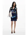 Desigual Women's Dress Designed By Mr. Christian Lacroix In Blue