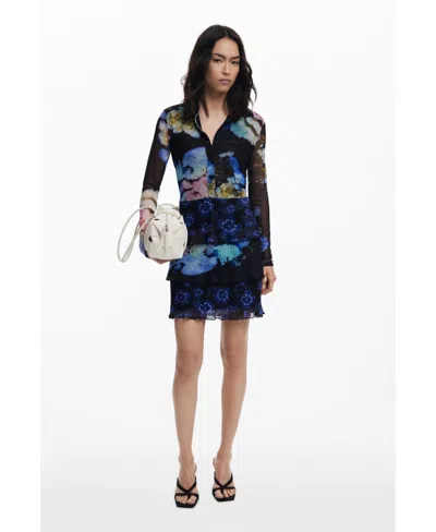 Desigual Women's Dress Designed By Mr. Christian Lacroix In Blue