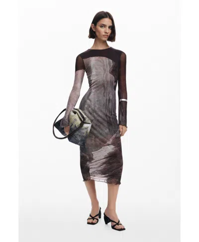 Desigual Women's Dress Designed By Mr. Christian Lacroix In Brown