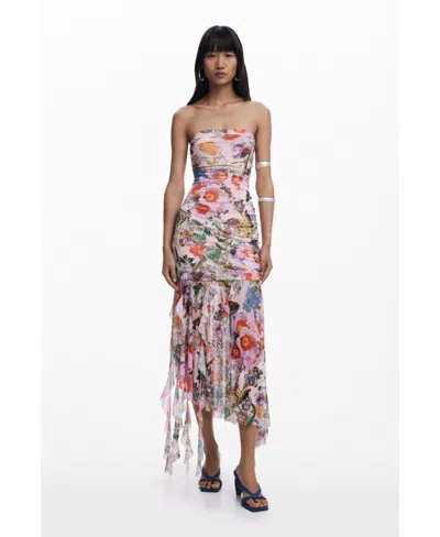 Desigual Women's Dress Designed By Mr. Christian Lacroix In Pink