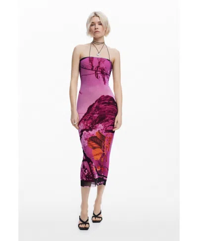 Desigual Women's Dress Designed By Mr. Christian Lacroix In Purple