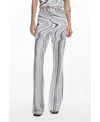 Desigual Distorted Stripe Flare Pants In Gray