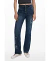 Desigual Women's Embroidered Jeans With Square Pockets In Blue
