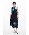 Desigual Print Sleeveless Maxi Dress In Black