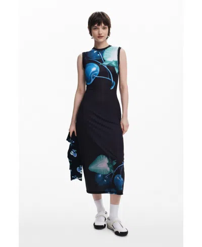 DESIGUAL WOMEN'S FITTED CHERRY DRESS