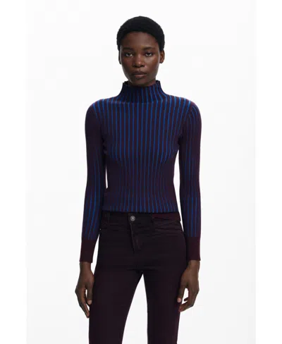 DESIGUAL WOMEN'S FITTED RIBBED SWEATER