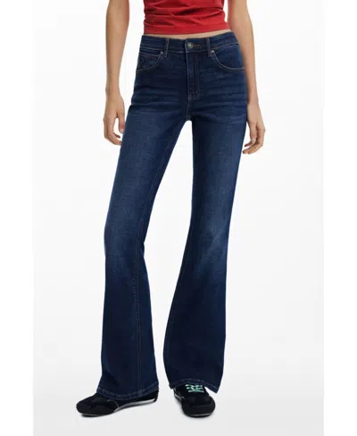 Desigual Women's Flare Jeans In Medium Blue