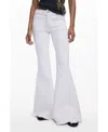 Desigual Flare Leg Jeans In White