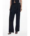 Desigual Pleated Wide Leg Pants In Black