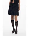 Desigual Floral Embroidered Pleated Miniskirt In Black