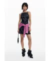 Desigual Women's Flocked Short Dress In Gray