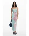 Desigual Abstract Placed Floral Dress In Multi