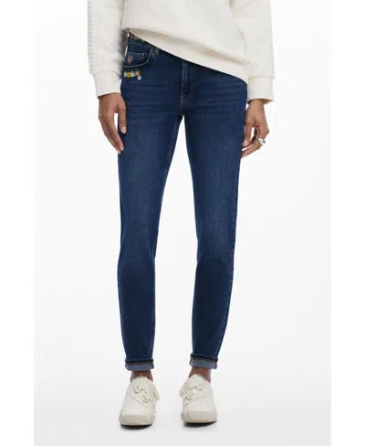 DESIGUAL WOMEN'S FLORAL SKINNY JEANS