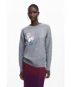 Desigual Gray Scale Sweater In Gray