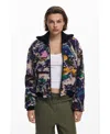 Desigual Wool Blend Woven Jacket In Multi