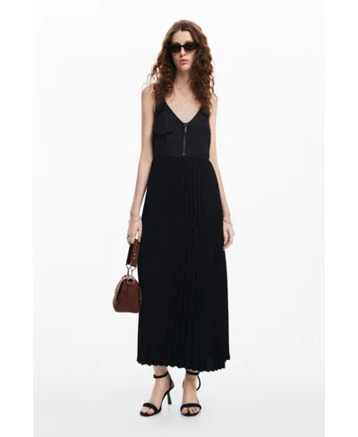 Desigual Women's Hybrid Long Dress In Black