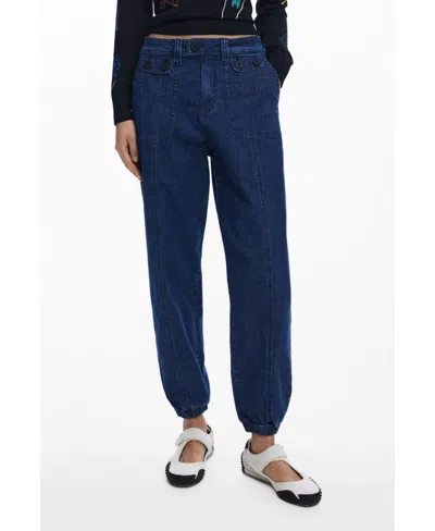 DESIGUAL WOMEN'S JOGGER JEANS WITH CUFFS