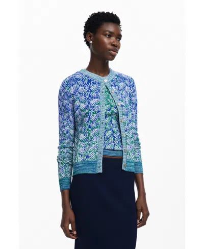 Desigual Women's Knit Cardigan In Blue