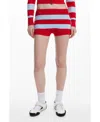 Desigual Stripe Shorts In Red