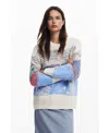 Desigual Chunky Knit Sweater In Multi