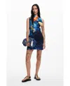 Desigual Koi Dress In Blue