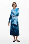Desigual Landscape Maxi Dress In Blue