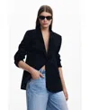 Desigual Lettering Peak Lapel Blazer In Black