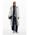 Desigual Quilted Puffer Longline Coat With Removable Hood In White