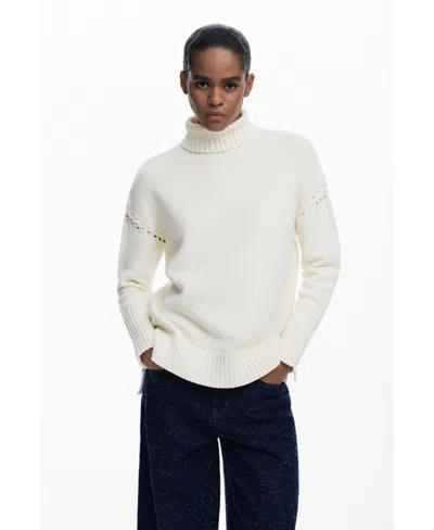DESIGUAL WOMEN'S LONG SWEATER WITH BOWS