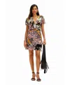 Desigual M. Christian Lacroix Orchid Mini Dress In Multi