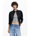 Desigual Women's Mandarin Collar Jacket In Black