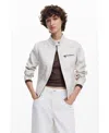 Desigual Faux Leather Moto Jacket In White