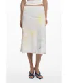 Desigual Stretch Cotton A-line Skirt In White