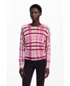 Desigual Stripe Crewneck Sweater In Multi