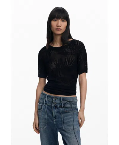 Desigual Women's Openwork Knit T-shirt