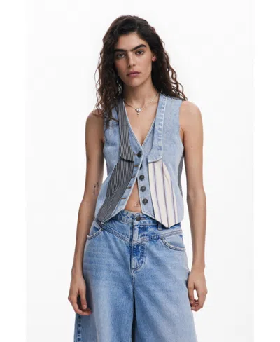 Desigual Women's Patchwork Denim Vest