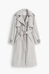 Desigual Belted Trench Coat In Gray