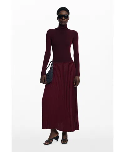 DESIGUAL WOMEN'S PLEATED LONG DRESS