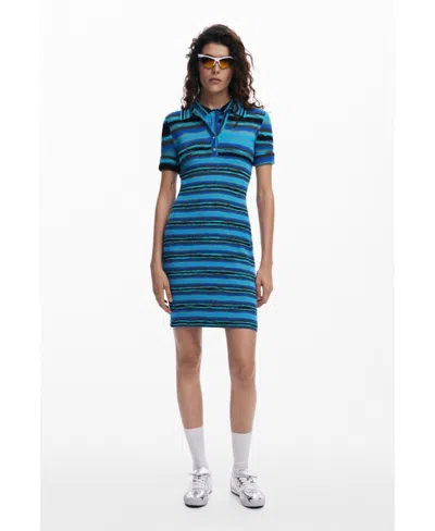 DESIGUAL WOMEN'S POLO-STYLE KNIT DRESS