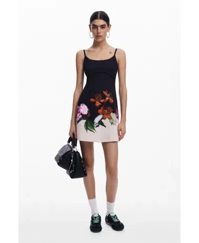 Desigual Placement Print Body-con Minidress In Black